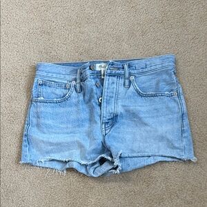 Madewell Blue Jean Shorts with Frayed Hem
